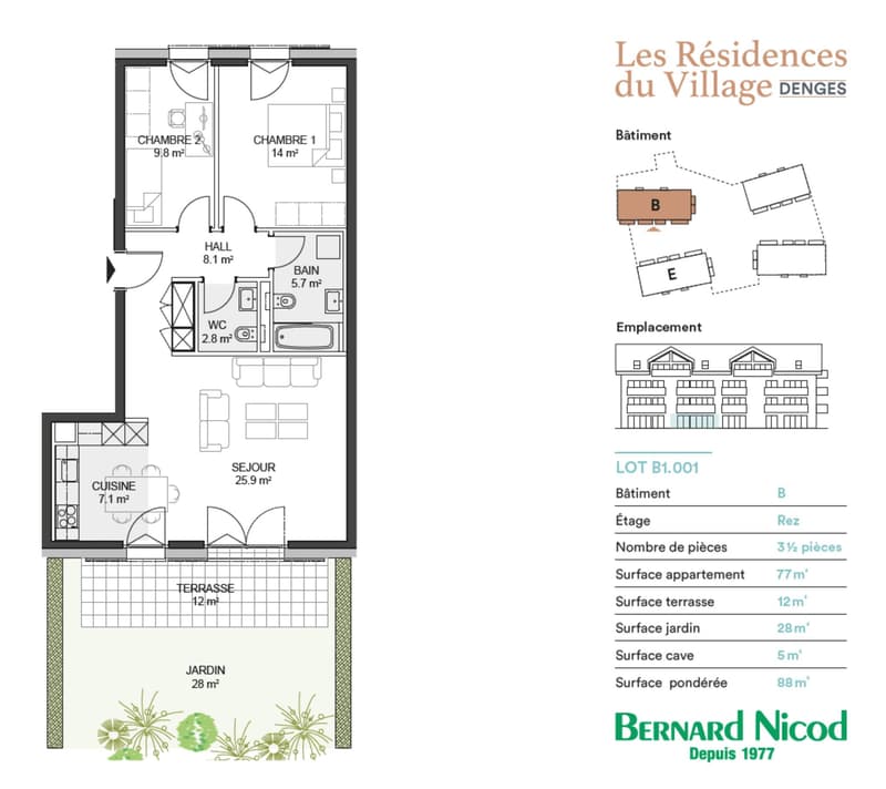 Appartement 3,5 pièces neuf en rez-de-jardin avec terrasse. (7)
