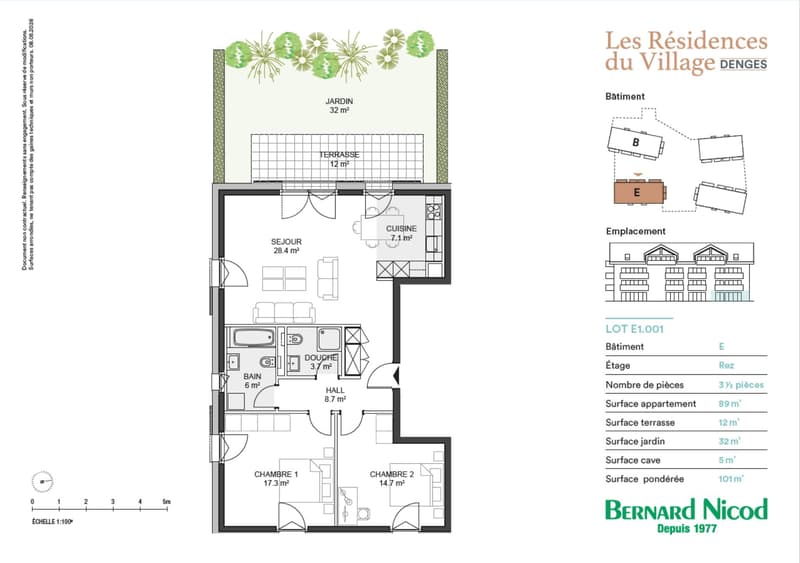 Appartement 3,5 pièces en rez de jardin. Finitions au gré de l'acquéreur ! (6)