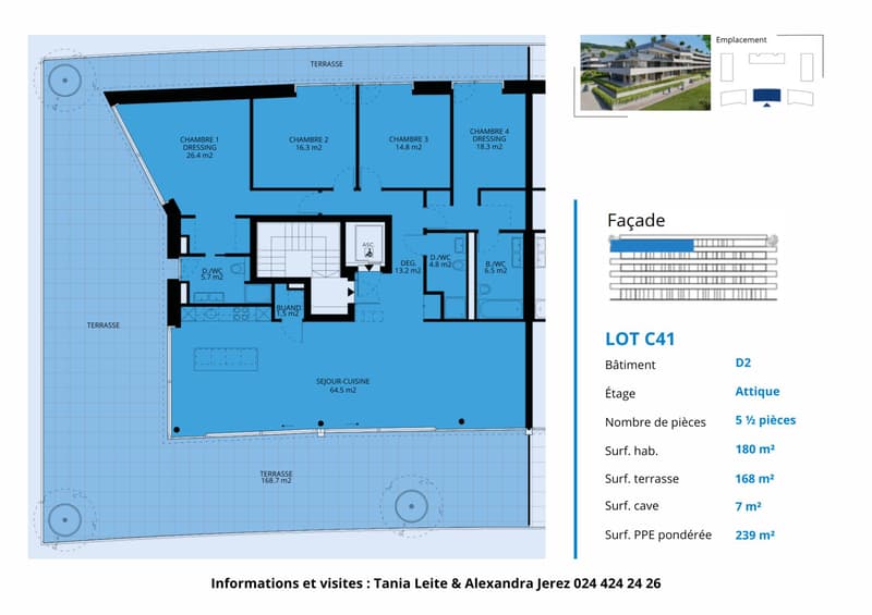 UNIQUE! Attique de 5.5 pièces de 180m2 bénéficiant d'un rooftop terrasse de 168m2 avec vue panoramique sur le lac et les Alpes (13)