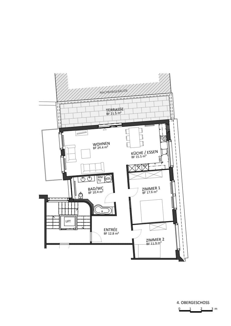 Charmante 3.5 Zimmerwohnung im Herzen von Baden (2)
