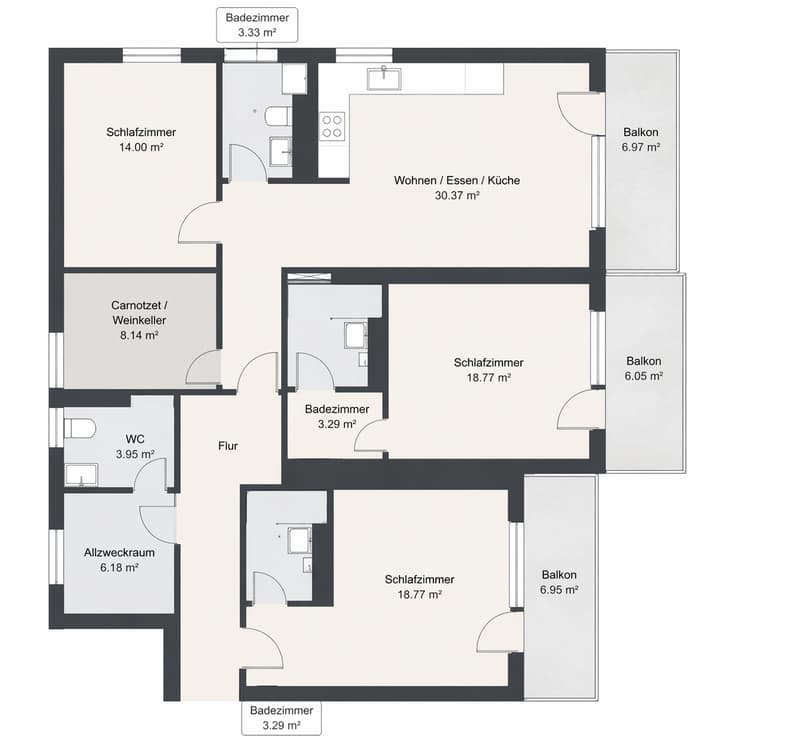 Modernes Studio mit Balkon – Ideal für Ferien & Investment (2)