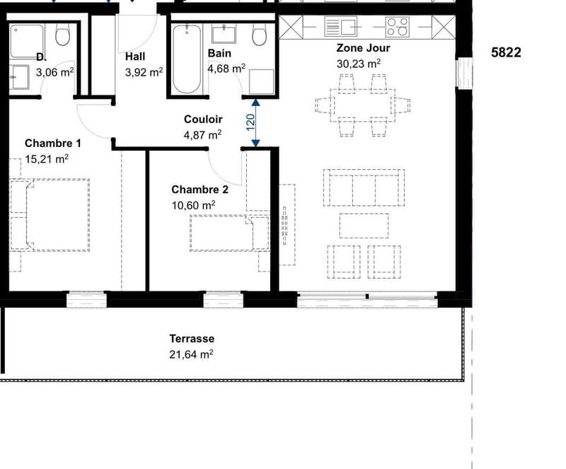 Appartement, 3.5 pièces, 98.50 m2