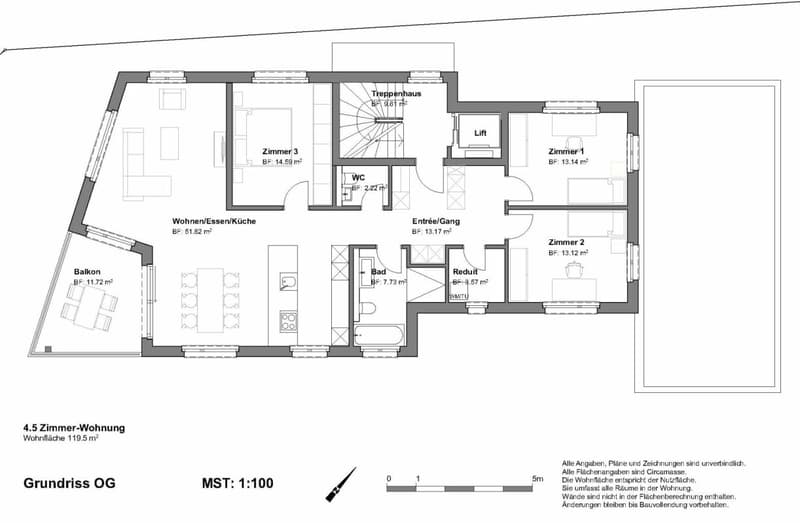 4.5 Zimmer-Wohnung mit Hobbyraum und Carport (5)