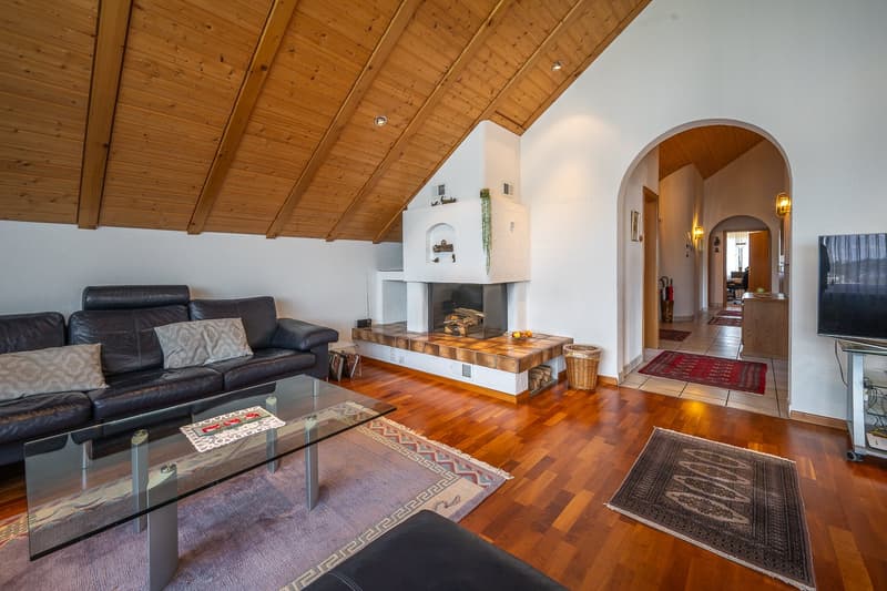Wohnzimmer mit Cheminée