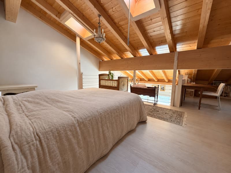 MAGNIFIQUE ATTIQUE DE 2.5 PIÈCES AVEC MEZZANINE ET GRAND BALCON À CHAMPLAN (4)