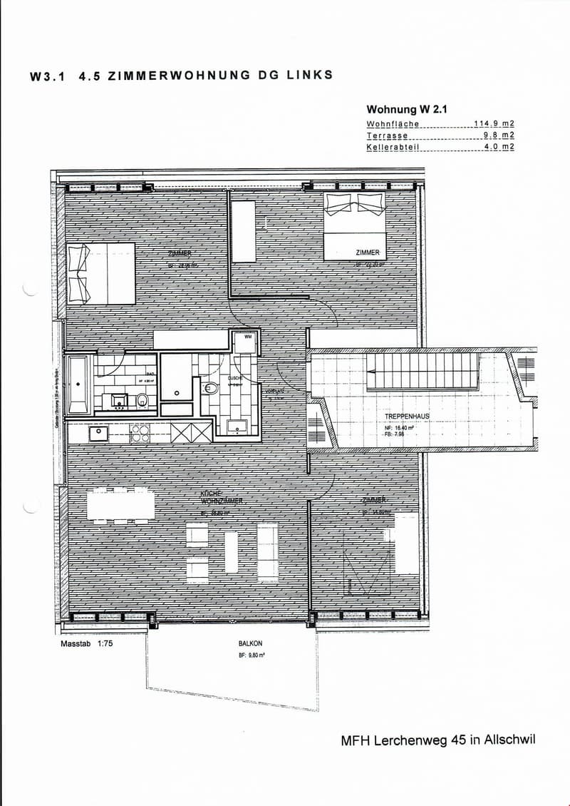 helle 3.5 Zimmer Dachwohnung in Allschwil (7)