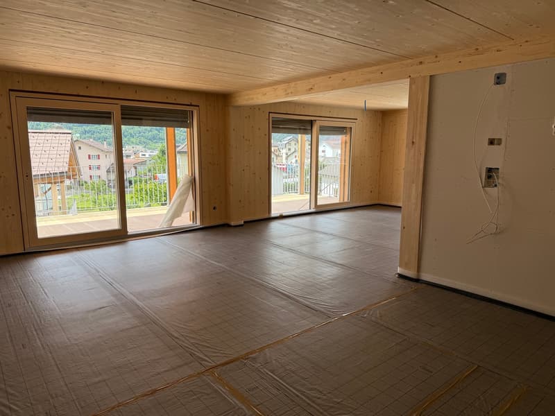 Wohnbereich am 22. Mai vor Montage Bodenheizung
