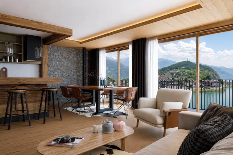 Chalet neuf 5.5 pces en ossature bois avec vue panoramique sur le lac et les Alpes (2)