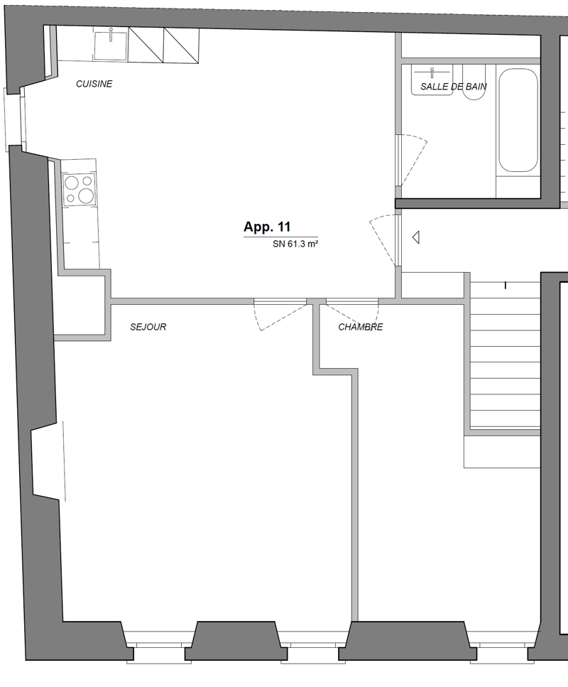A louer, appartement de 2,5 pièces à Aclens - disponible de suite (6)