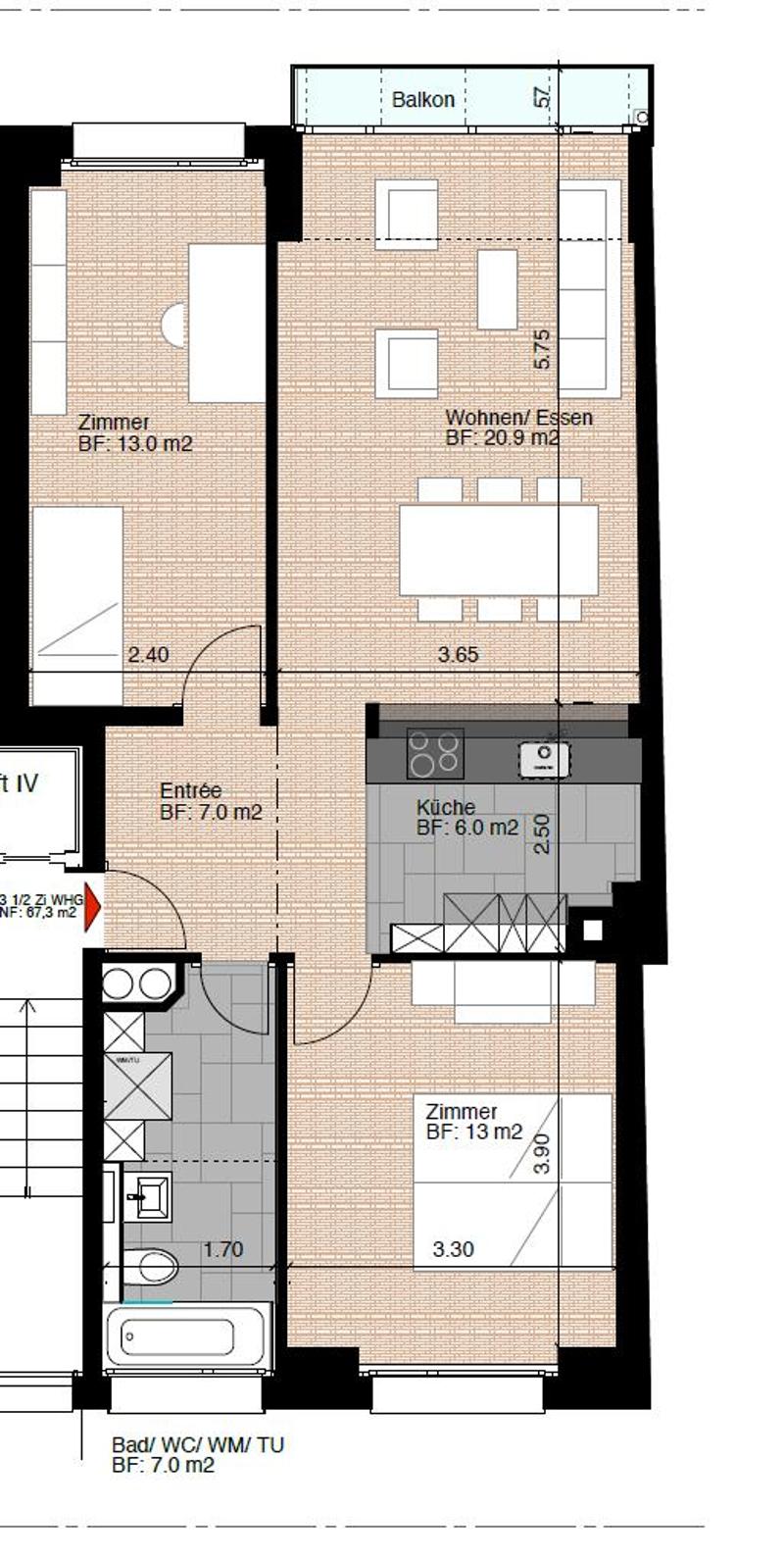 Moderne Wohnung direkt am Eigerplatz (8)