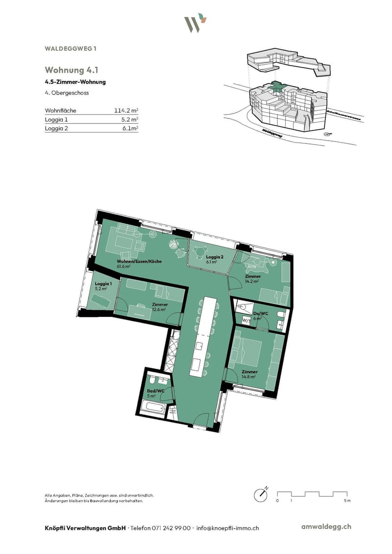 Moderne 4.5-Zimmer-Neubauwohnung im 6. OG mit Balkon und herrlicher Aussicht in Kloten (Whg. 6.1) (3)