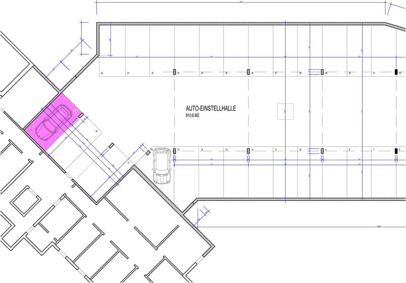 Autoeinstellhalle Platz Nr. 19