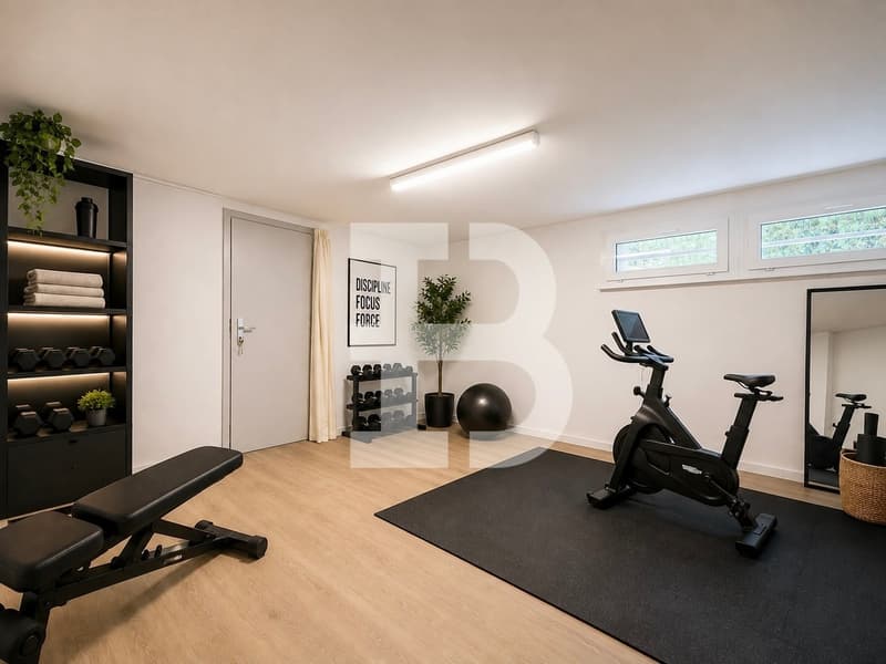 Salle de gym potentielle et buanderie