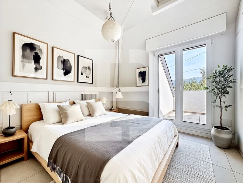 Charmant 3,5 pièces en attique 1 chambre - 1 mezzanine - 2 terrasses (7)