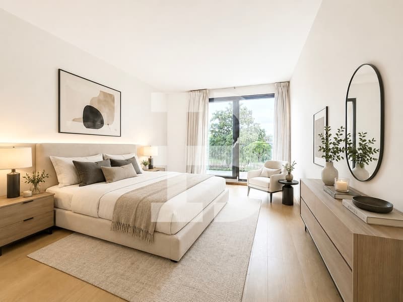 Une des deux suites avec salle de bains et dressing attenants