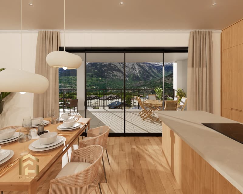 Küche und Esszimmer
