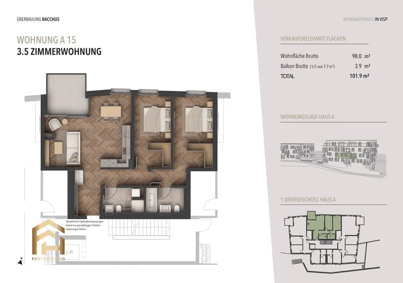 3.5 ZWG Wohnung A 15