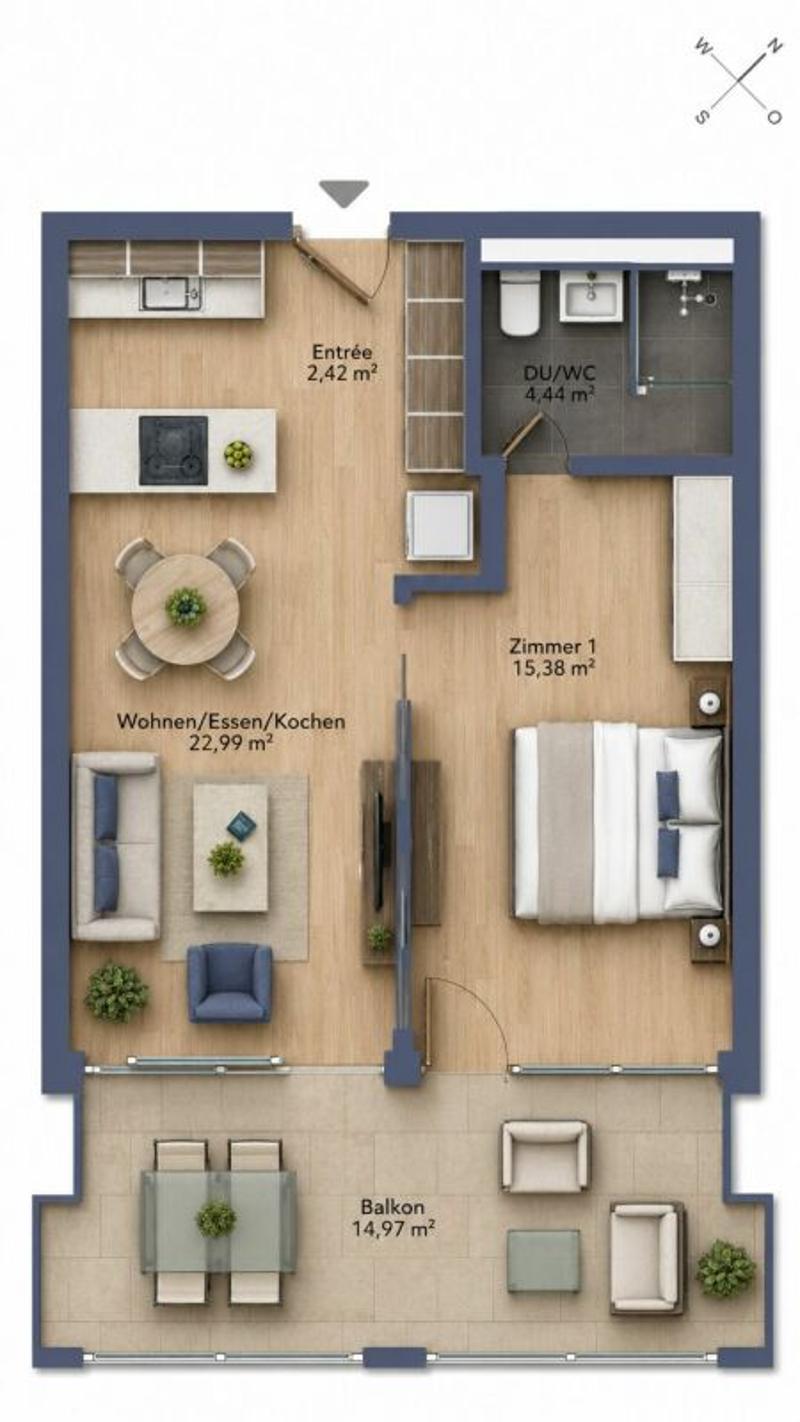 Erstvermietung - Exklusive 2½-Zimmer-Neubauwohnung mit verglastem Balkon (3)