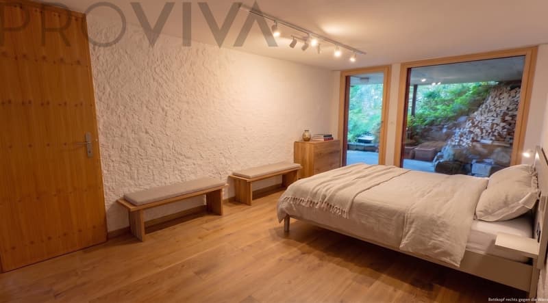 Schlafzimmer / Terrasse 2 / Parkettboden / Fussbodenheizung