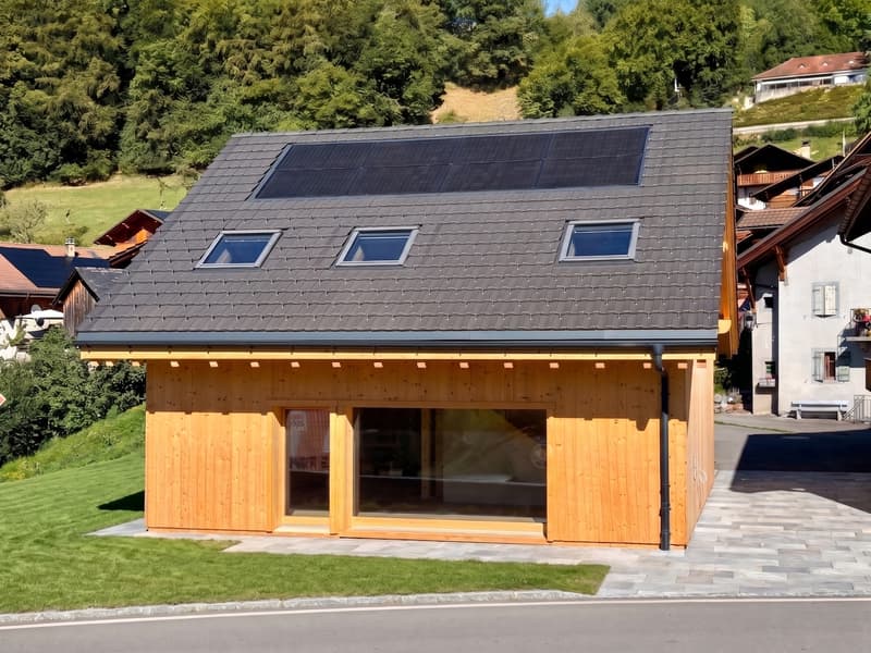 Musterhaus im Endbau / Maison témoin en phase finale de construction / Model home nearing completion / Casa modello in fase di completamento