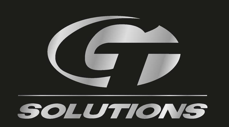 The image shows the logo for 'CGT Solutions', which consists of the letters 'CGT' in a stylized, metallic-looking font against a dark background.