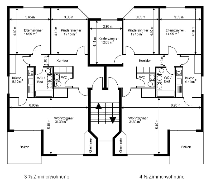 4 1/2 Zi.-Wohnung, sonnig und hell in 4 Fam.-Haus (6)