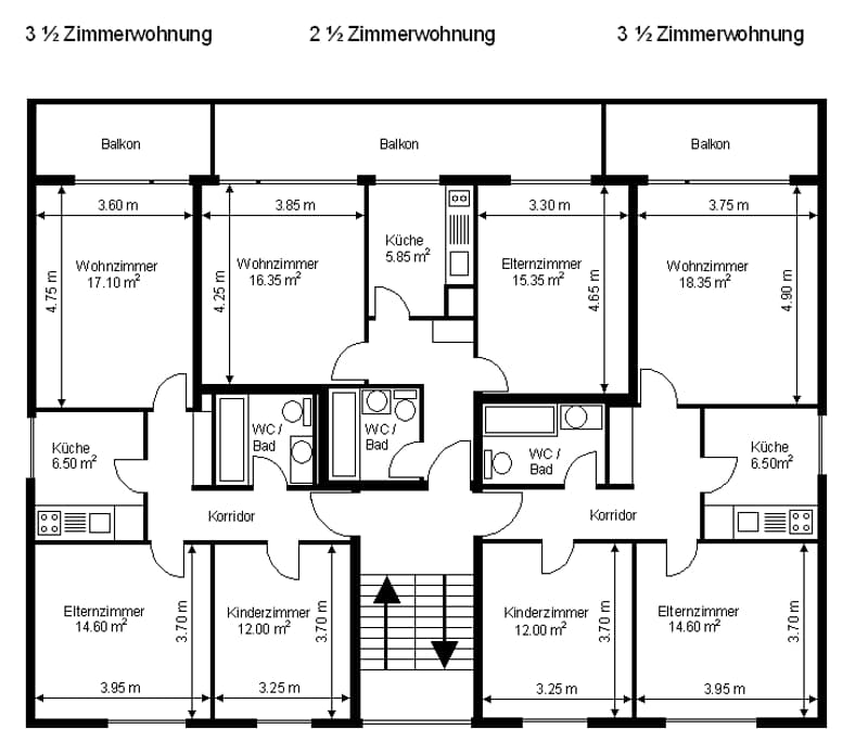3 1/2 Zimmerwohnung; sonnig, ruhig und hell mit Aussicht (13)