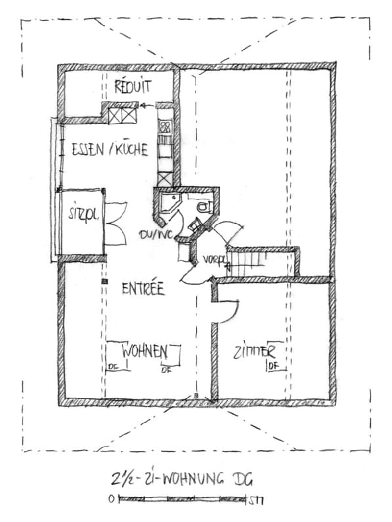 Grundriss der 2.5-Zimmer-Wohnung