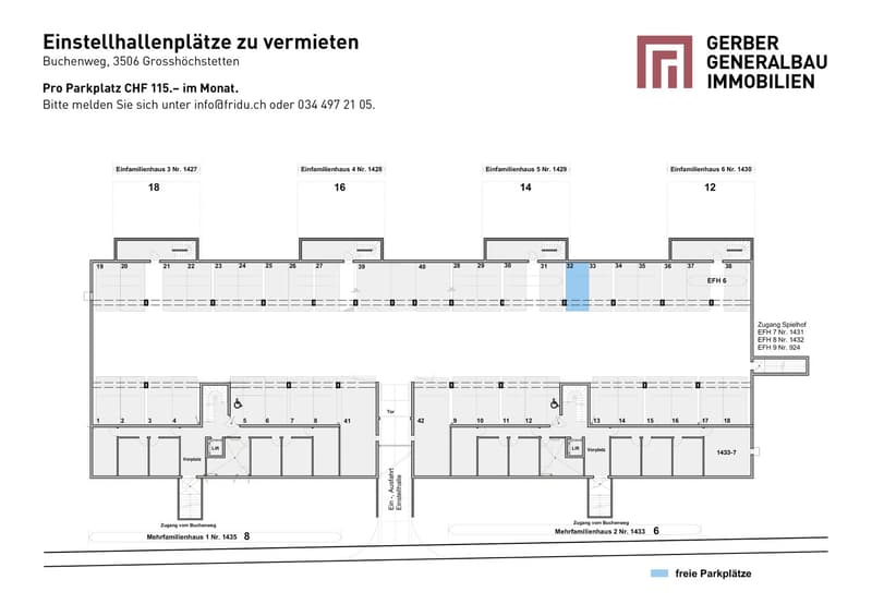 Einstellhallenplatz in Grosshöchstetten zu vermieten (1)