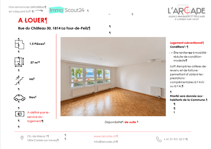 A LOUER - LA TOUR-DE-PEILZ - logement subventionné (2)