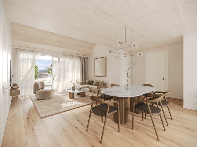 Dachwohnung 5,5-Zimmer mit Galerie - angrenzend an Landwirtschaftszone! (1)