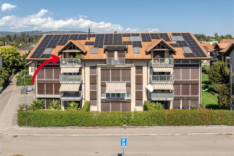 Hausansicht mit Pfeil