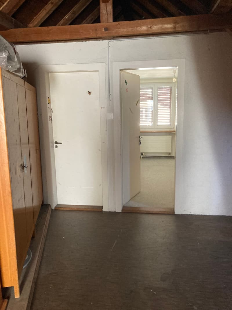 Estrichgeschoss mit Zutritt zu den beiden Mansarden