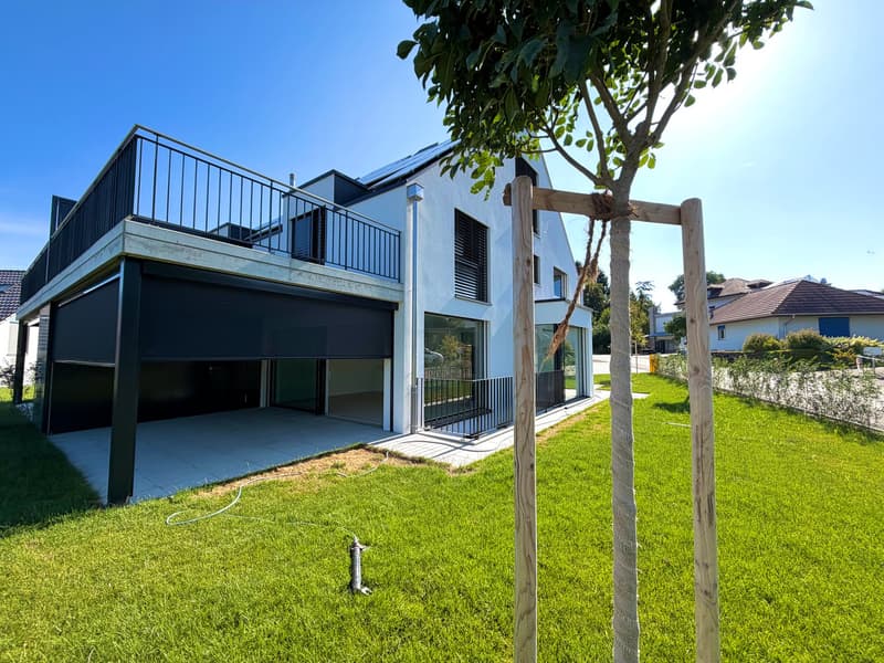 Grosser Gartensitzplatz mit elektrischer Screen-Beschattung