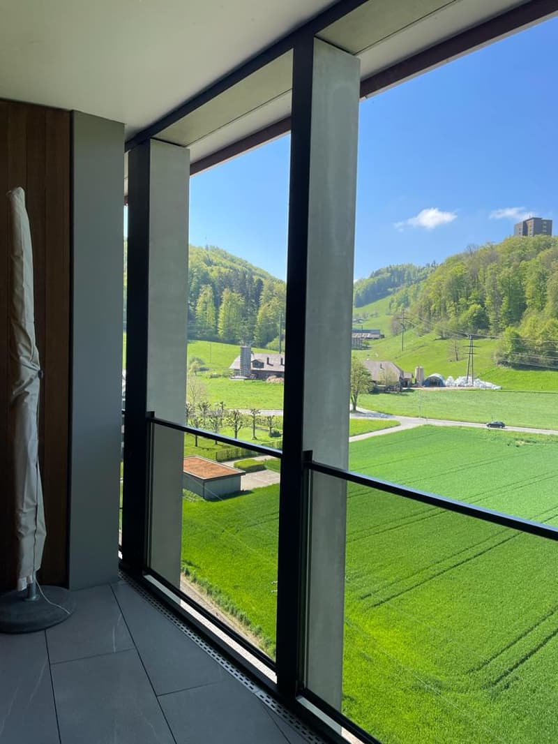 Modernes Studio mit Balkon und Blick ins Grüne (3)