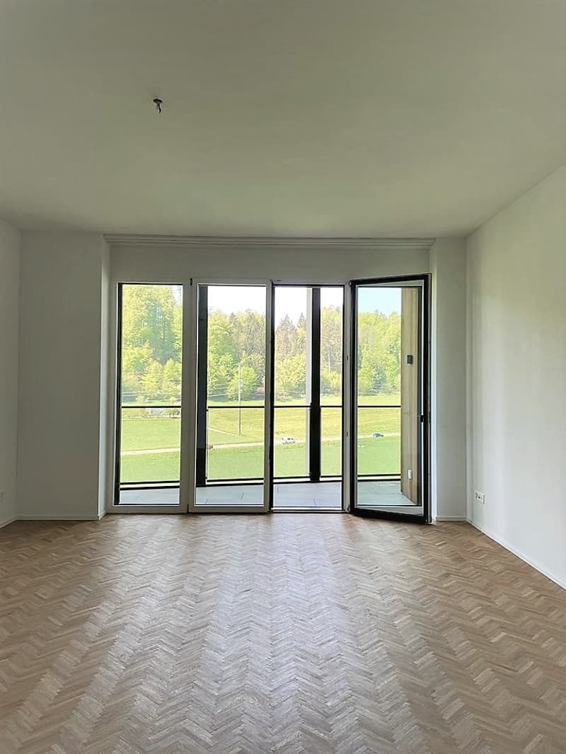 Modernes Studio mit Balkon und Blick ins Grüne (7)