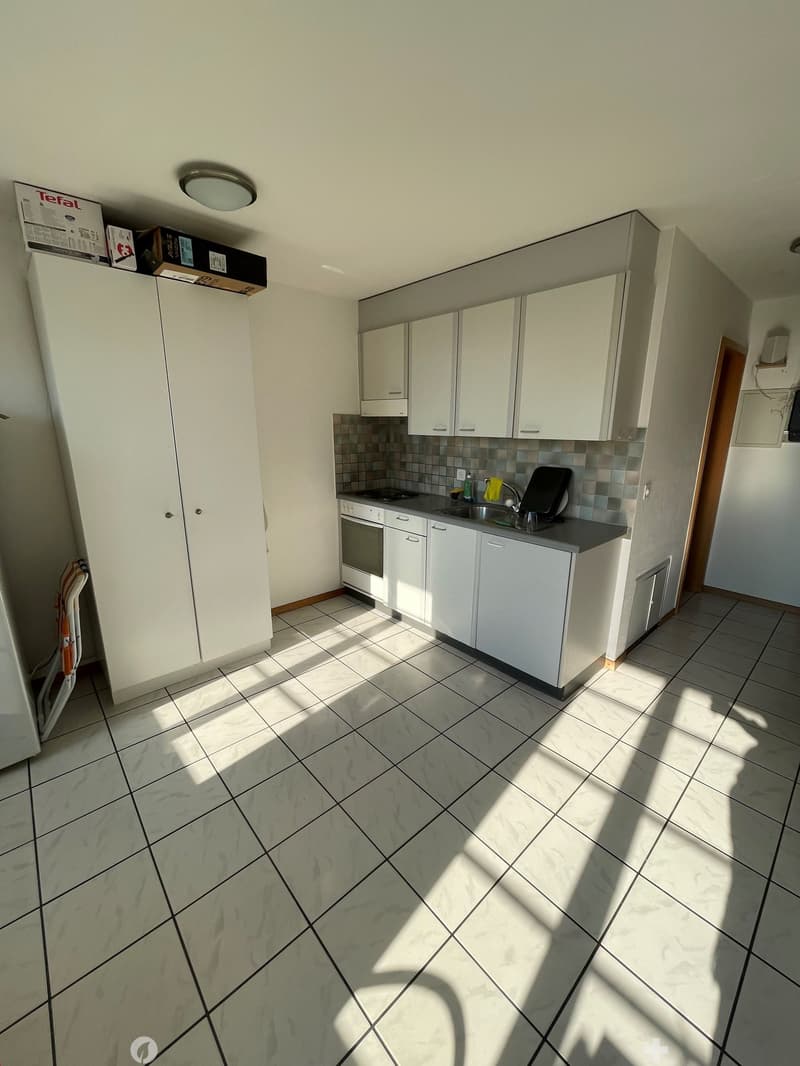 kitchen with sink, gas stove, and microwave
