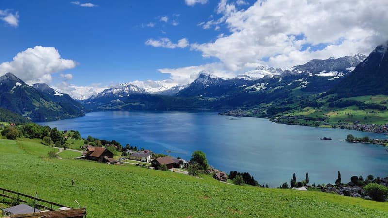 3 1/2 Zimmer Dachwohnung mit Topaussicht auf See und Berge (1)