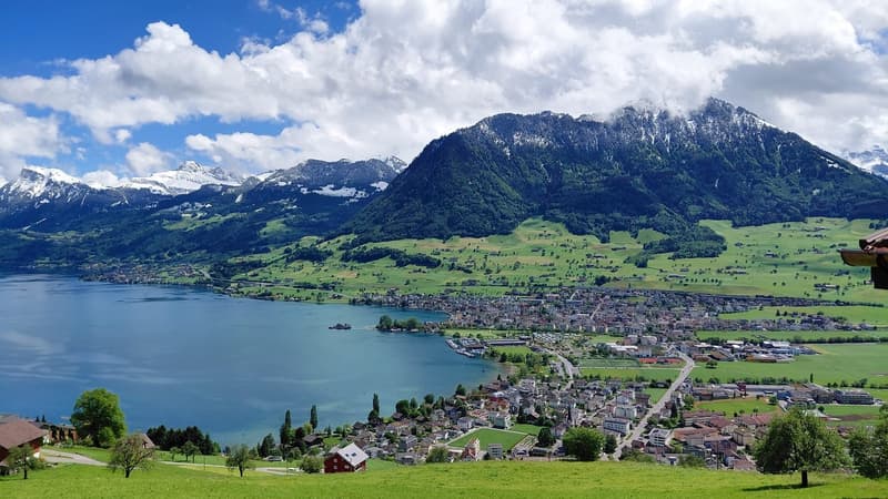 3 1/2 Zimmer Dachwohnung mit Topaussicht auf See und Berge (9)