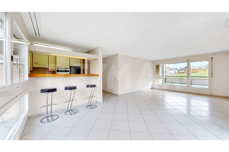En haut de tout : appartement de 4,5 pièces au dernier étage lumineux avec vue lointaine (3)