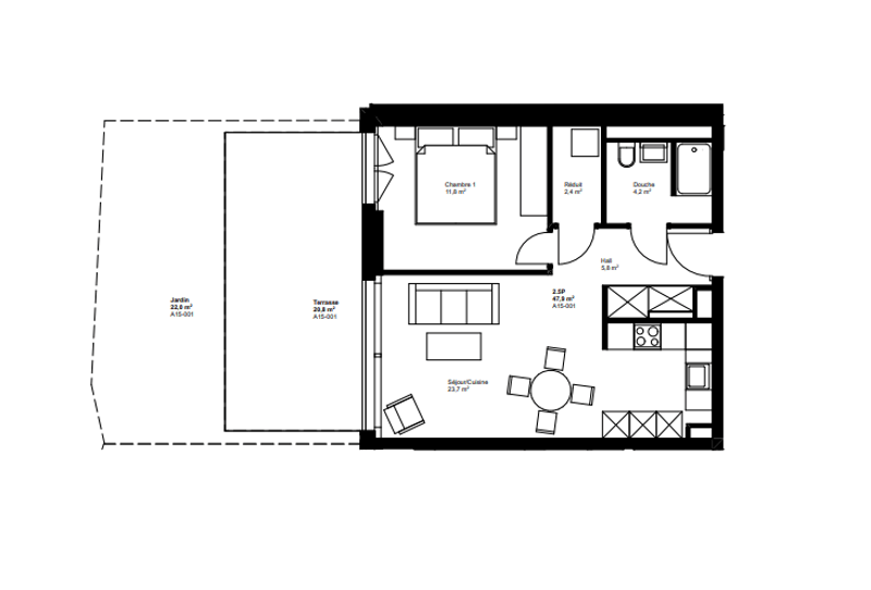 2.5 pièces neuf avec terrasse et jardin (5)