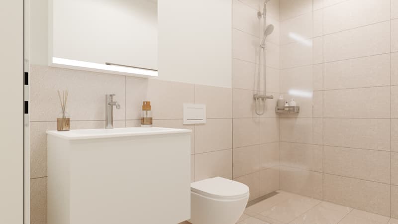 Badezimmer mit stufenloser Dusche
