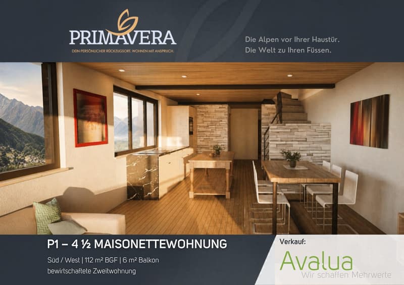 4.5-Zimmer-Maisonette als bewirtschaftete Zweitwohnung in Saas-Grund – Neubau 2026 | WHG P1 (2)