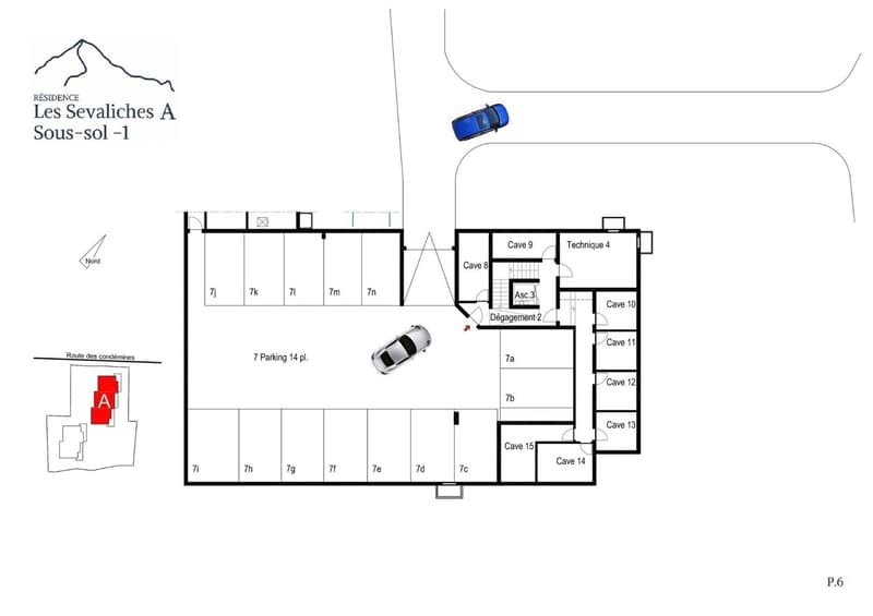 Plan du sous-sol - Parcs intérieurs et caves