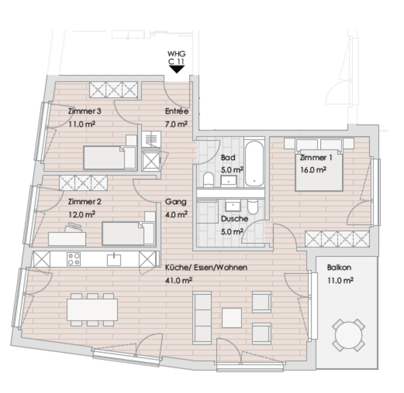 Moderne 4.5-Zimmer-Wohnung in Orpund zu vermieten (9)