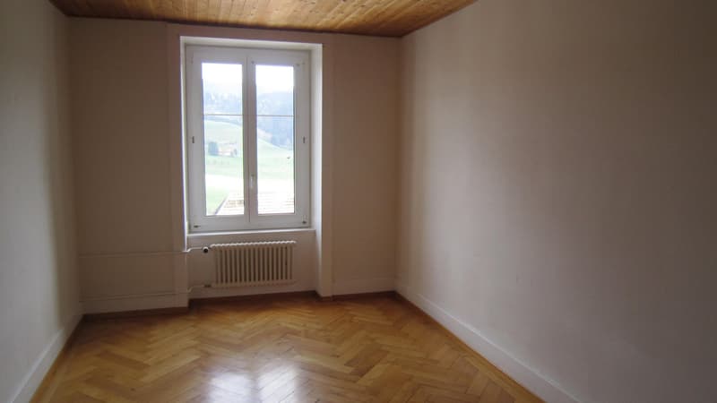 large window, wooden floors, white walls, heater
