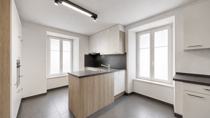Superbe appartement de 4 pièces avec grand balcon, jardin et dans un quartier très calme (2)