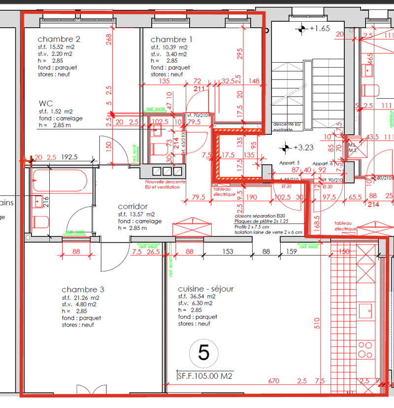 Appartement entièrement neuf de 4 pièces au 1er étage d'environ 100 m2 avec balcon et ascenseur (2)