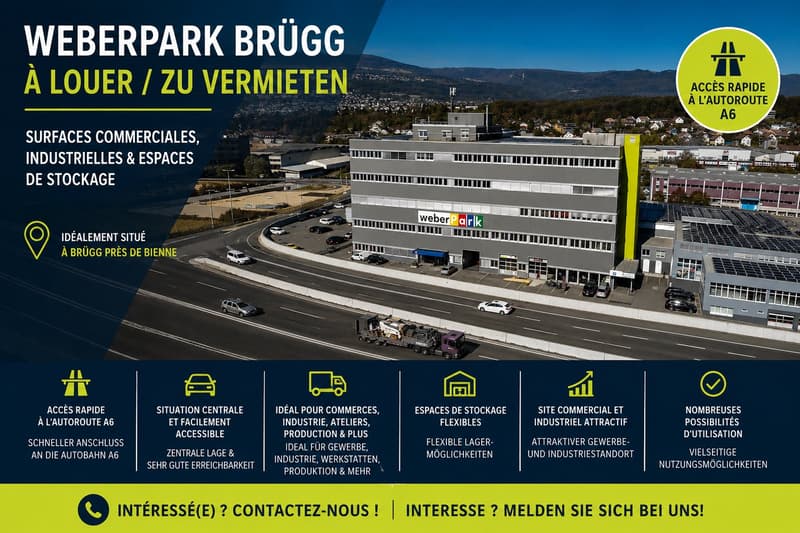 Gewerbe- & Industrieflächen im WeberPark Brügg zu vermieten (1)