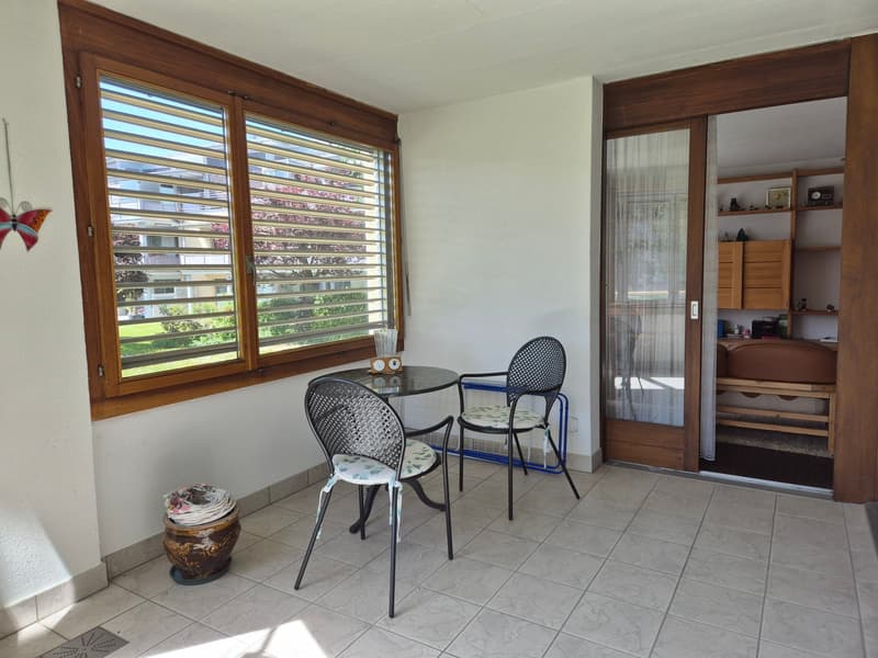 Verglaster Balkon